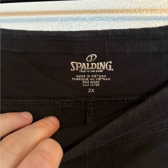 Spalding black simple leggings size 2x, minor wash wear - Picture 3 of 4